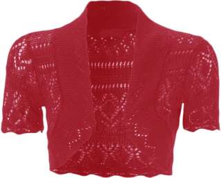 New Ladies Crochet Shrug Knitted Bolero Top Womens 8 14  