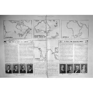  1909 MAP CANADA AFRICA STOW WALTON DAVIS BLAKE WATSON 