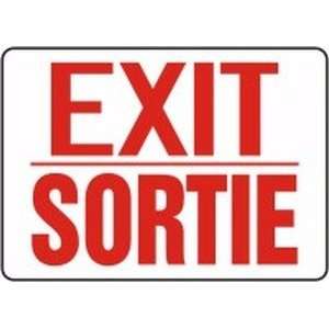  EXIT / SORTIE Sign   10 x 14 Adhesive Dura Vinyl