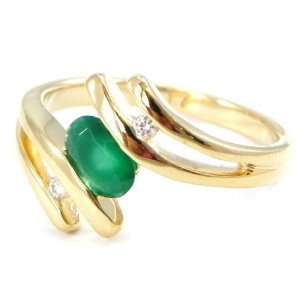    Ring plated gold scarlett emerald green.   Taille 56 Jewelry