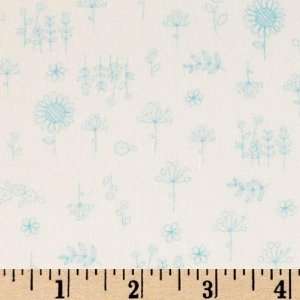  45 Wide Chick A Dee Chick A Doo Floral Aqua Fabric By 