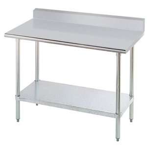   Table with 5 Inch Backsplash and Galvanized Undershelf