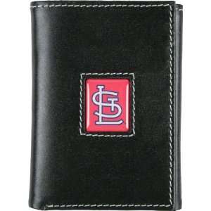  St. Louis Cardinals Black Leather Tri Fold Wallet Sports 