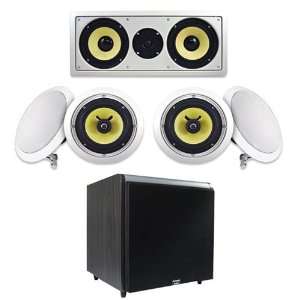   In Wall Speaker System w/600W Black 10 Powered HD Home Subwoofer
