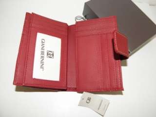 NEW GIANI BERNINI RED SOFTY CORE SOFT LEATHER CREDIT CARD COIN WALLET 