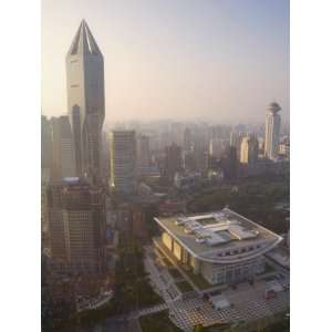 China, Shanghai, Morning View of Tomorrow Square and Shanghai Urban 