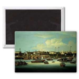  A View of the Hongs by George Chinnery   3x2 inch Fridge 