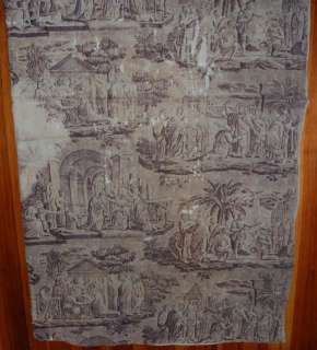 French Mauve Antique Toile of Jesus Life   not perfect