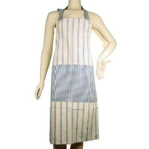   Homespun blue striped and gingham French country apron