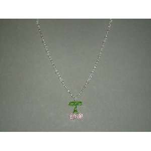  Pink Cherry Silver Necklace (Summer Collection) 