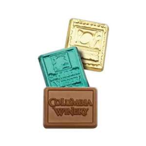 Custom 1 1/2 x 2 rectangle foiled chocolate candy.  