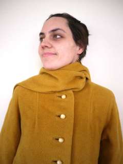 Vtg 40s 50s ROTHMOOR 100% WOOL Over Coat w/ Scarf Charm  