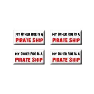   Vehicle Car Is A Pirate Ship 3D Domed Set of 4 Stickers Automotive