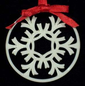 Lenox Vintage Pierced SILVER FROST Snowflake Ornament  