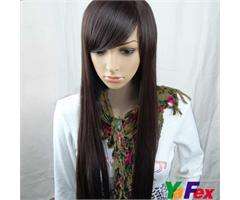 Ladys sexy long straight wig full wigs Perruque hair 80cm 3color 