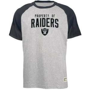   Raiders Gray Youth Property Of Raglan T Shirt