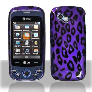 Purple Leopard Hard Snap On Cover Case For LG Neon 2 GW370