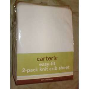  Carters Easy fit 2 pack Knit Crib Sheets White Baby