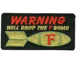   BOMB WARNING Embroidered Motorcycle Biker Fun Patch 