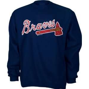  Atlanta Braves Navy Primary Logo Hooded Sweatshirt Sports 