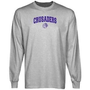   Holy Cross Crusaders Ash Logo Arch Long Sleeve T shirt Sports