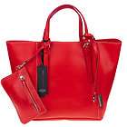 GIANNI CHIARINI Italian Made Natural Red Leather Structured Tote with 
