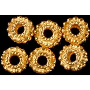  Gold Plated Beads with Granulation and Knotted Rope (Price 