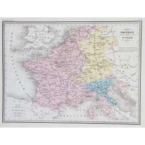  Huot Map of France and Italy in 1815 (1867) Office 