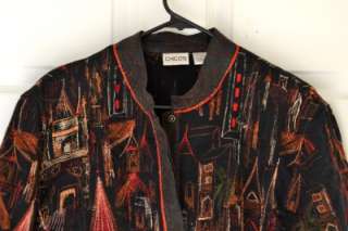 CHICOS Jacket Asian Inspired (Womens CHICOS Size 3) EUC  