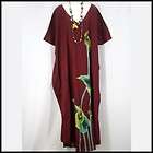 BOHO Burgundy Moroccan Caftan Plus Size Kaftan Dress  