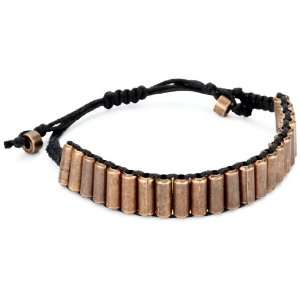  Shashi Bronze Plated with Black Cord Military Bracelet 