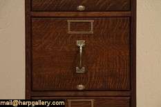 Oak 4 Drawer Antique File Cabinet  