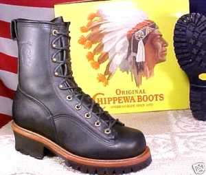 CHIPPEWA MEN SIZE 7 1/2 E LASE TO TOE LOGGER BOOTS MADE IN USA 91016 