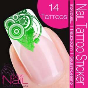   Nail Tattoo Sticker Deco Corner / Circle   green / light green Beauty