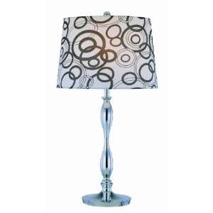 Lite Source LS 21591 Cirkel Table Lamp, Chrome with Painted Fabric 