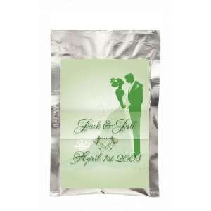 Wedding Favors Green Kissing Bride and Groom Design Personalized 