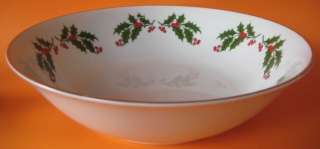   Holly All The Trimming 1 Round Vegetable Bowl White Cherries Porcelain