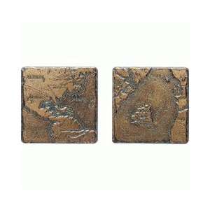   Metal Signatures Aged Bronze 4 x 4 Map Stone Deco
