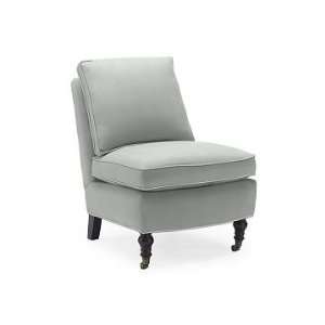 Williams Sonoma Home Kate Slipper Chair, Glazed Linen, Robins Egg 