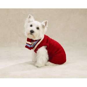    RED   SMALL   Cable Knit Varsity Dog Sweater Set