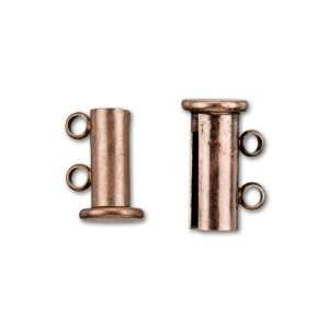  Antique Copper Plated 14x10mm 2 Ring Magnetic Tube Clasp 