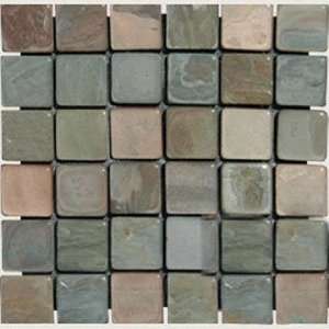  Montego Sela 2x2 Multi Classic Slate Tumbled Mosaic Tile 