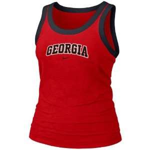   Georgia Bulldogs Ladies Red College Slub Tank Top