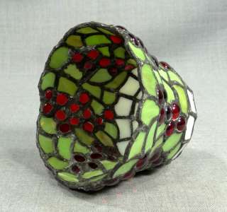 ARTS&CRAFTS TIFFANY LEADED STAINED SLAG RUBY RED HOBNAIL GLASS LAMP 