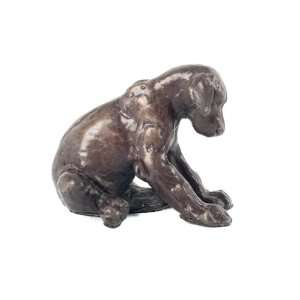  Small Sleepy Puppy Solid Cast Bronze Sculpture