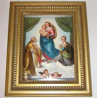Meissen Porcelain Plaque After Raphael Sistine Madonna  