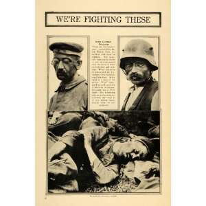  1917 Print Slandering German Soldiers Propaganda WWI 