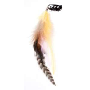  Feather Clip in Hair Extension   Pink/White(Grizzly 