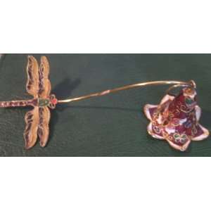  Cloisonne Enamel Butterfly/Dragonfly Candle Snuffer 