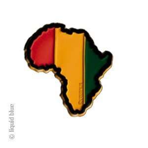 Africa Continent Fridge Magnet   Rastafari (Red, Gold & Green)  